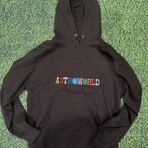 Astroworld Travis Scott Wish You Were Here Black Hoodie Sweatshirt Size M Rare